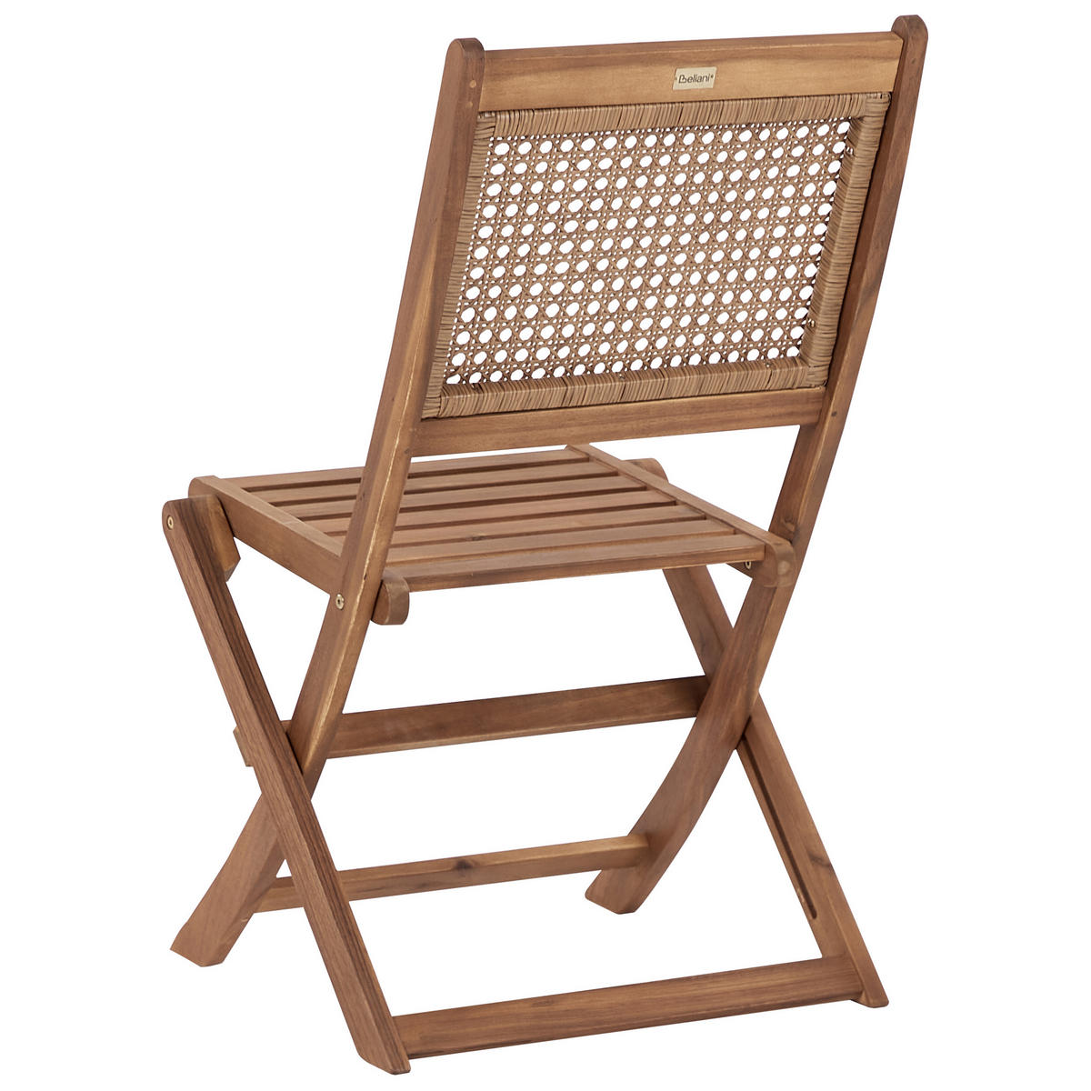 GARTENSTUHL 2er-Set Heller Holzfarbton Paraggi - Hellbraun, Holz (51/90/60cm) - Beliani