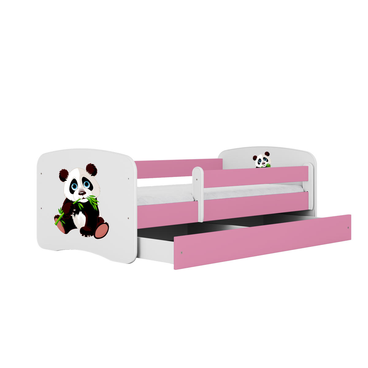 KINDERBETT Panda 2 mit Schublade und Matratze 180/80 - Rosa, Holzwerkstoff (80/180cm) - RAUMHIRSCH FURNITURE