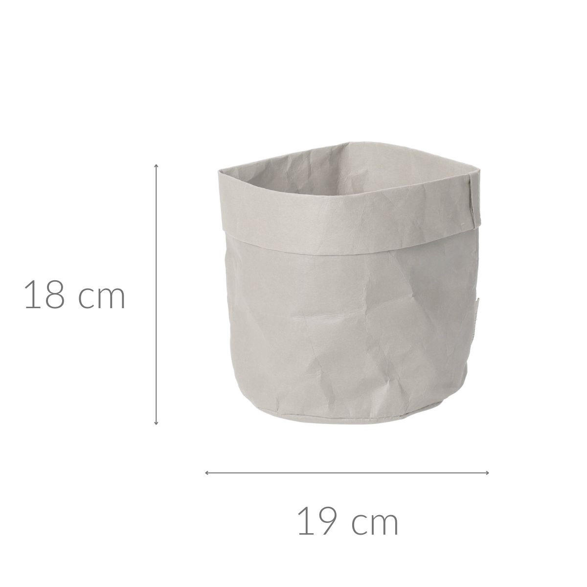 BLUMENTOPF zerknittertes Papier 19/18 cm - Grau, Papier (19/18cm) - Home Styling Collection