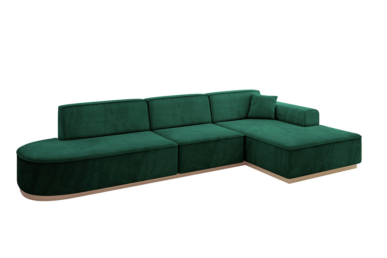 ECKSOFA Ottomane Rechts IREA-L2 - 327x165x80 cm Grün - Dunkelgrün, Holzwerkstoff/Textil (327/165cm) - ALTDECOR