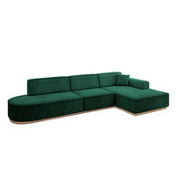 ECKSOFA Ottomane Rechts IREA-L2 - 327x165x80 cm Grün - Dunkelgrün, Holzwerkstoff/Textil (327/165cm) - ALTDECOR