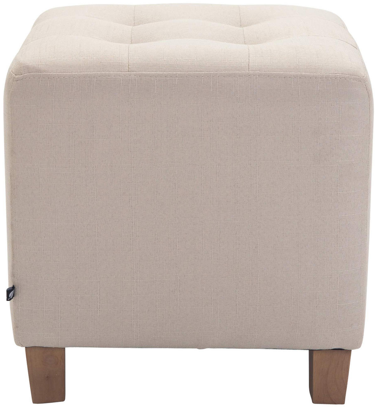 SITZWÜRFEL eckig 45/45/46 cm Stoff creme - Creme/Naturfarben, Holz/Textil (45/46/45cm) - CLP