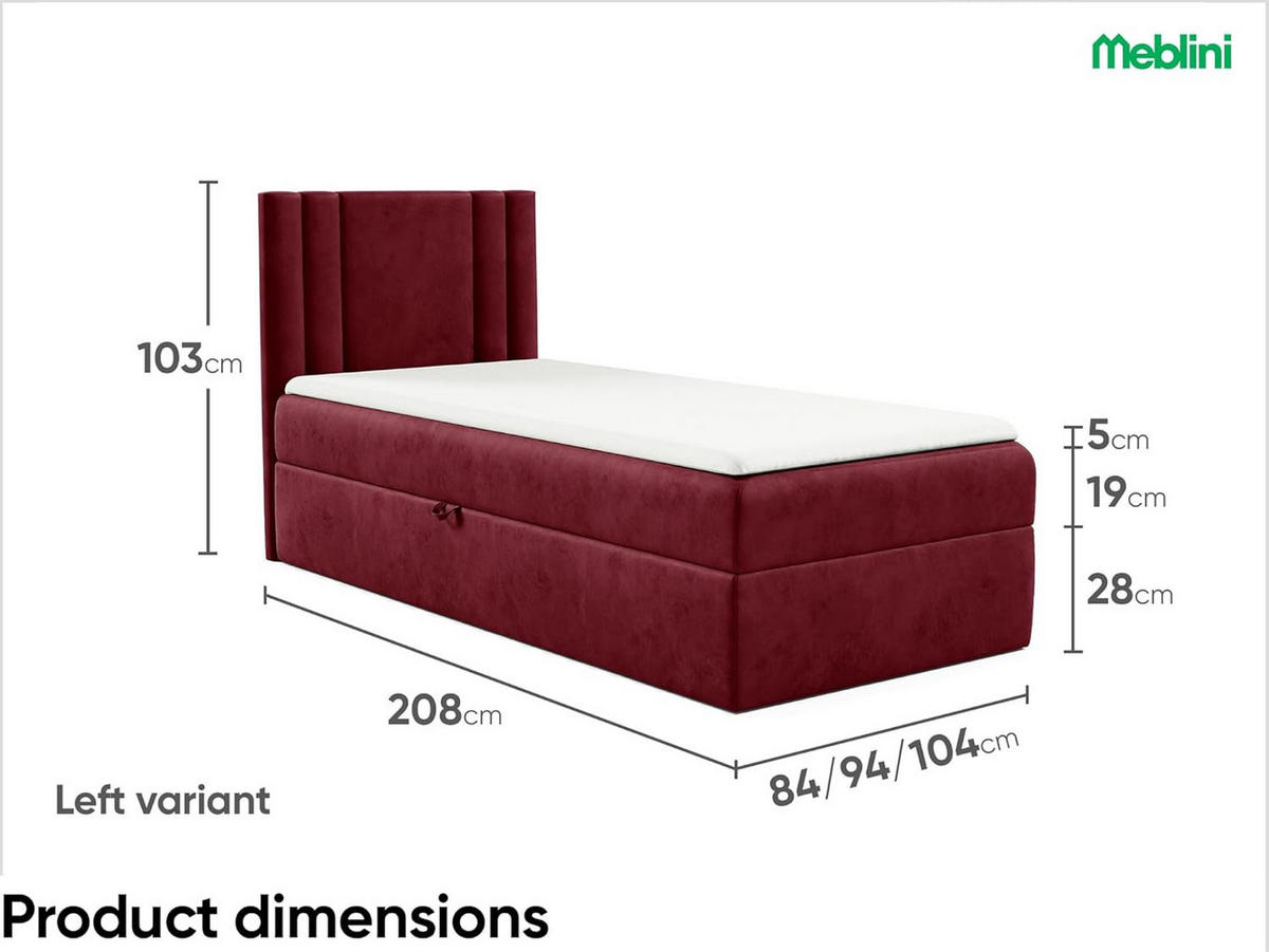 KINDERBETT CARDI - Rot, Holzwerkstoff (84/208cm) - Meblini
