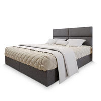 POSTEL BOXSPRING LONIS 160x200 cm, s matrací a úložným prostorem, šedá - šedá, kompozitní dřevo/textil (160/200cm) - MASSENO