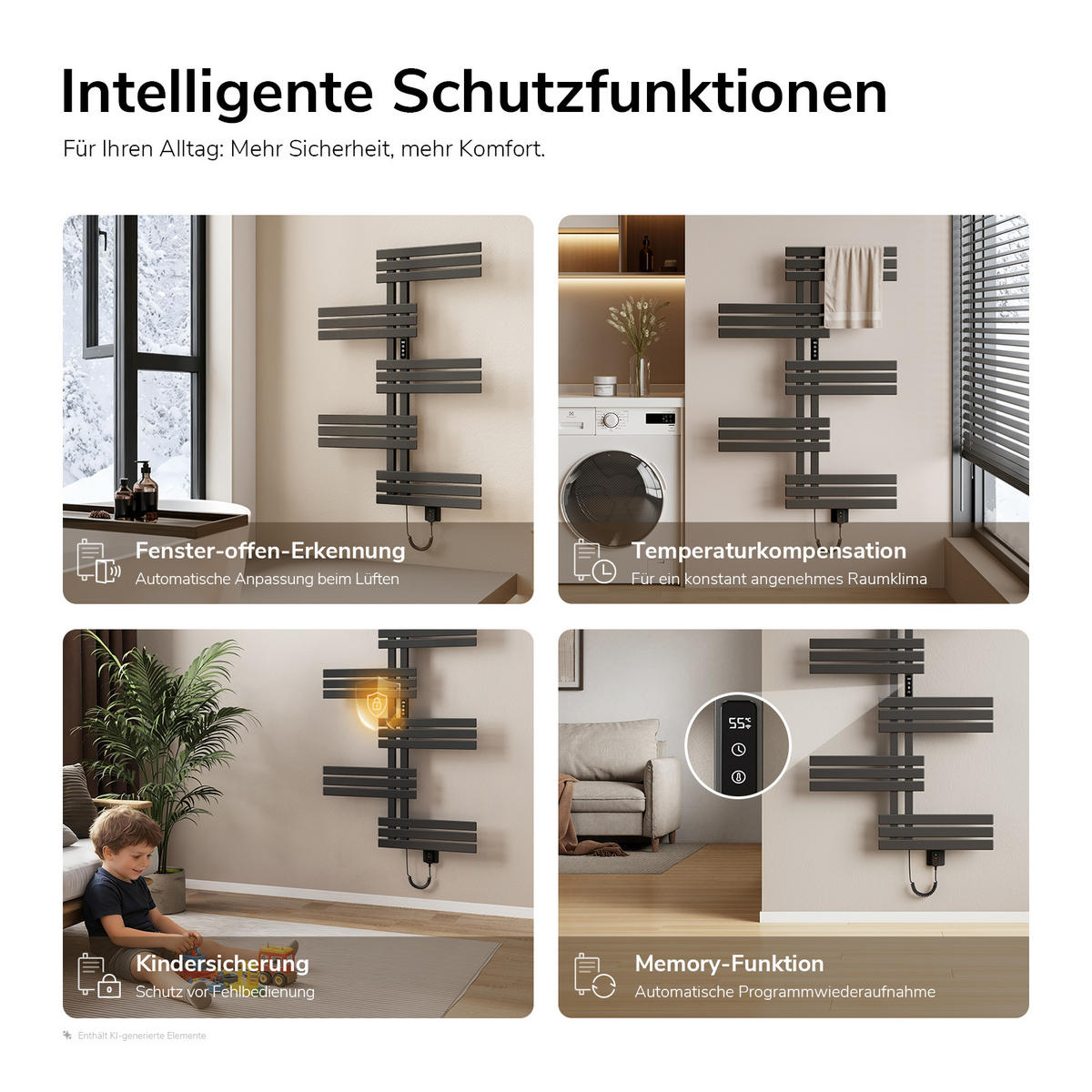 HEIZKÖRPER Elektrisch - Anthrazit, Metall (80/117.5/10cm) - EMKE