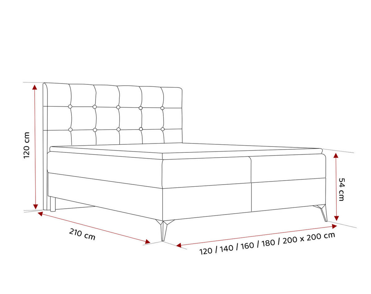 BOXBETT BAILEY 180/200 cm mit Matratze und Topper, Grau - Grau, Holzwerkstoff/Textil (180/200cm) - Idohome