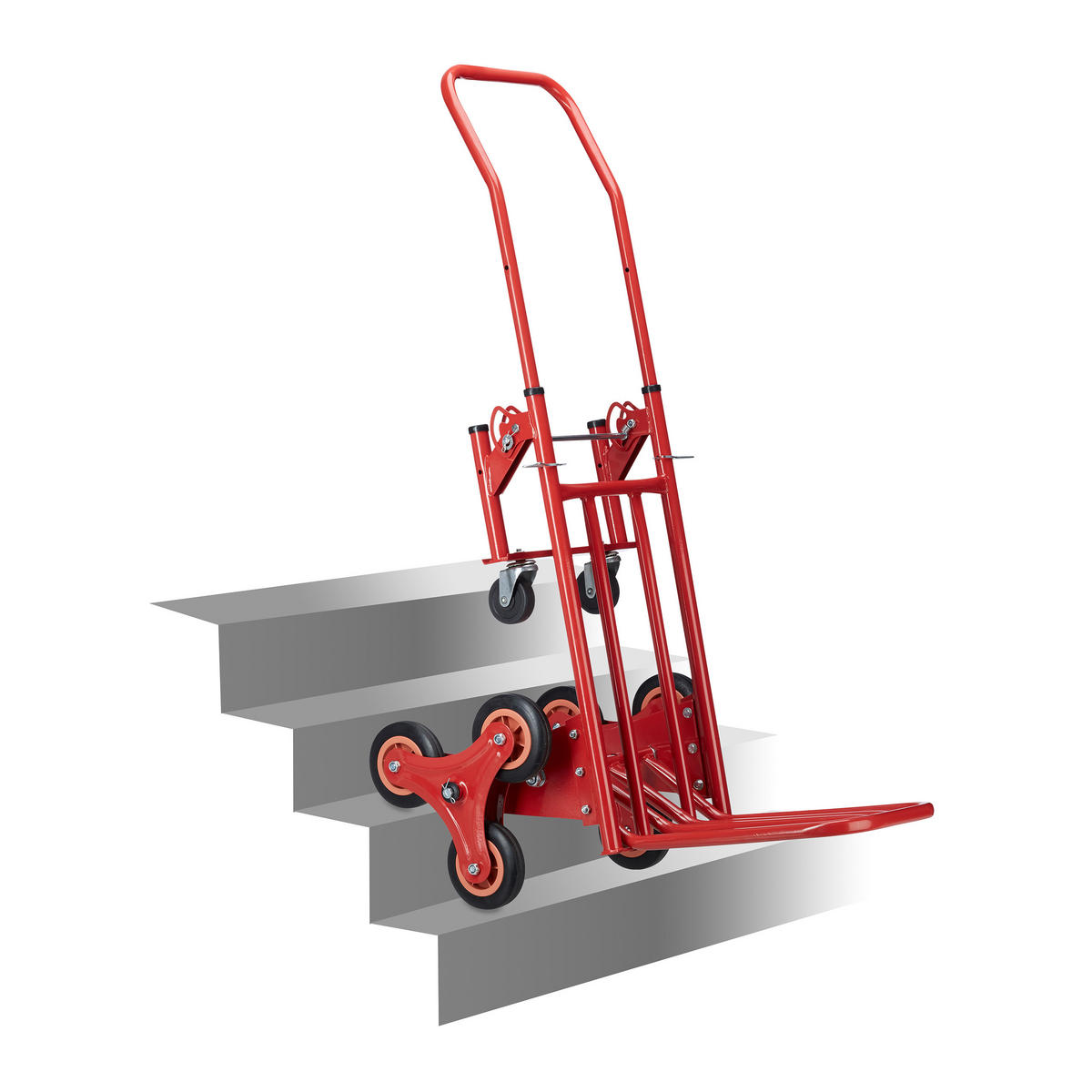 TREPPENSTEIGER - Rot, Kunststoff/Metall (77/52/124.5cm) - Relaxdays
