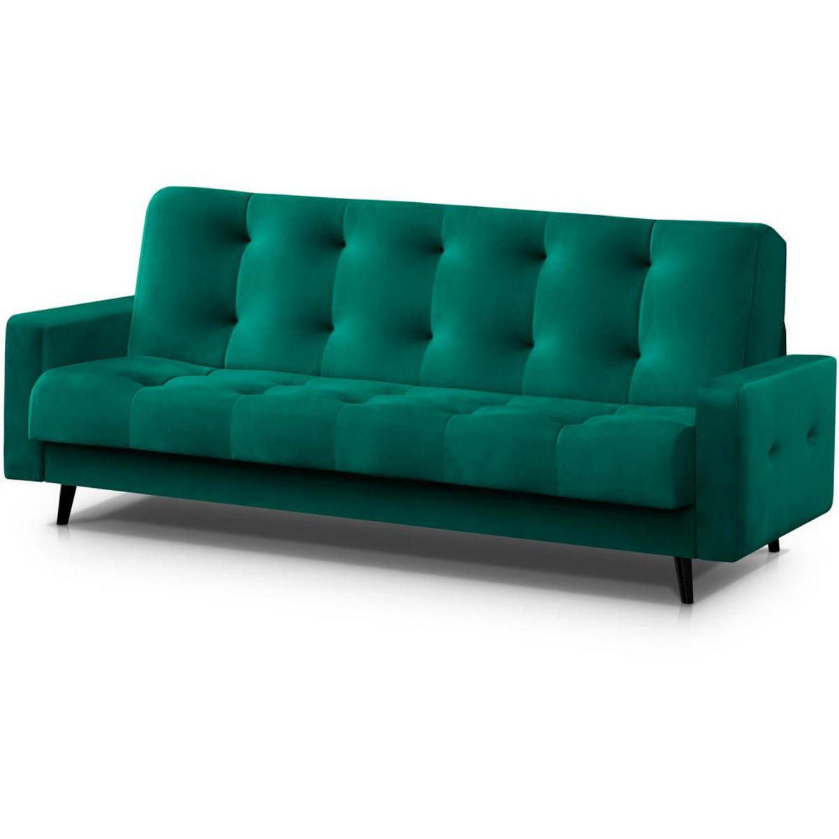 3-SITZER Schlafsofa Nancy Bis grün - Grau, Holz/Textil (220/89/93cm) - Beautysofa