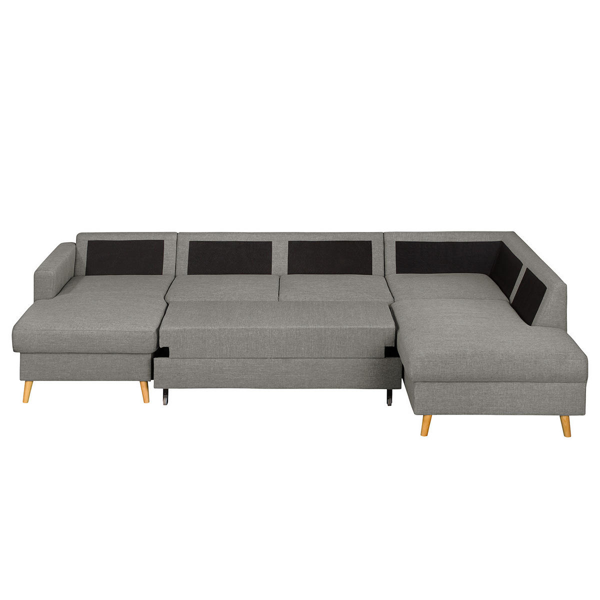 WOHNLANDSCHAFT mit Longchair - Grau, Textil (290/90/200cm) - home24