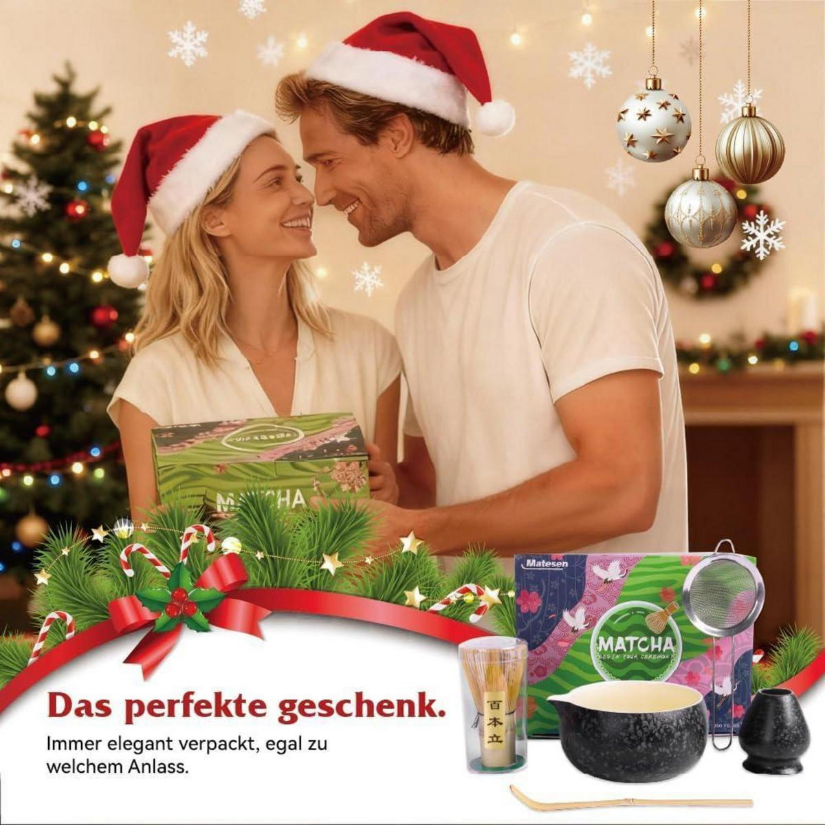 MATCHA Set 5-teiliges Set Schwarz Keramik Bambus - Schwarz, Keramik (15/10/15cm)