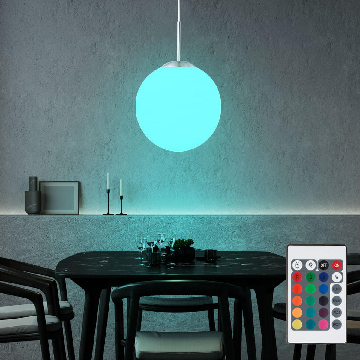 LED HÄNGELEUCHTE BALLA Weiß Glas - Weiß, Glas (30/30/180cm) - Globo Lighting