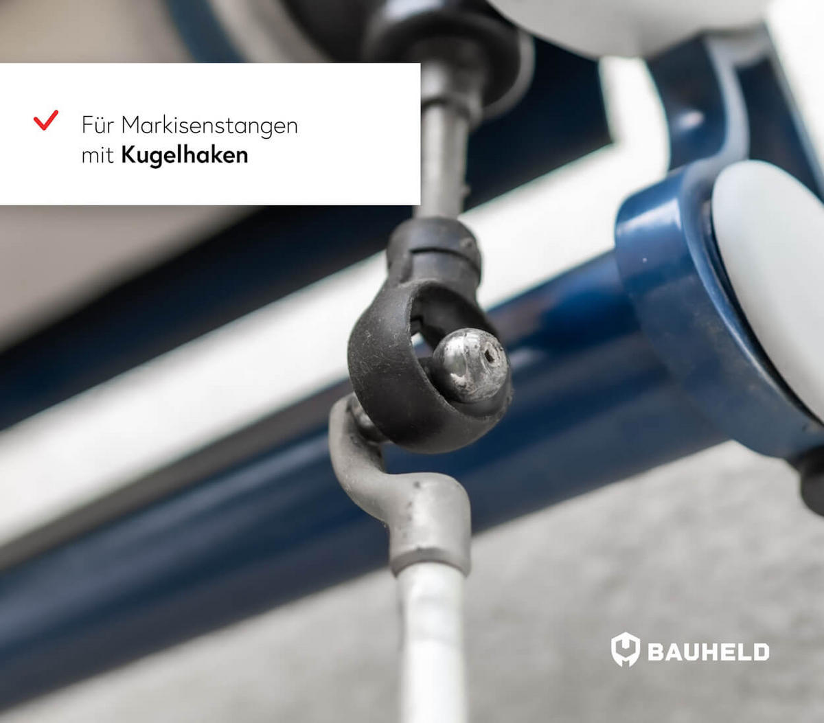 MARKISENÖSE Rund 12 mm Ral 7035 für Kugelhaken - Grau, Kunststoff (1.2/5.2/5.2cm) - BAUHELD