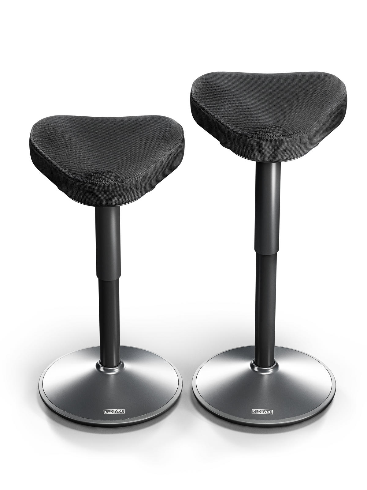 BÜROHOCKER Nexus Schwarz - Schwarz, Textil/Metall (36/64/36cm) - Clouvou