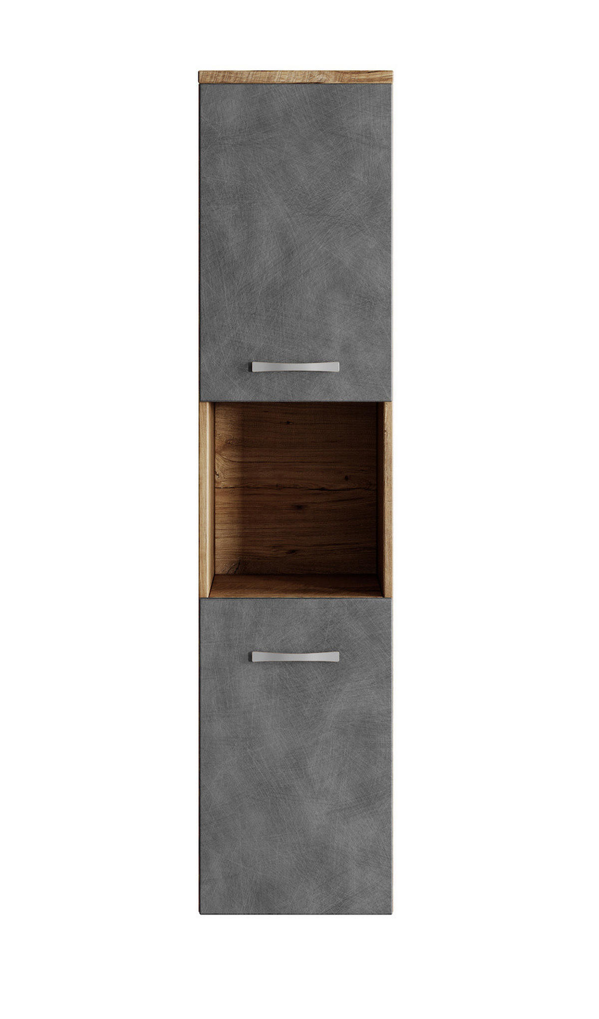 BADEZIMMERSCHRANK Montreal mit 2 Türen Kastanien Eiche / Grau - 30 x 30 x 130 cm - Eichefarben/Grau, Holz (30/131/30cm) - Badplaats