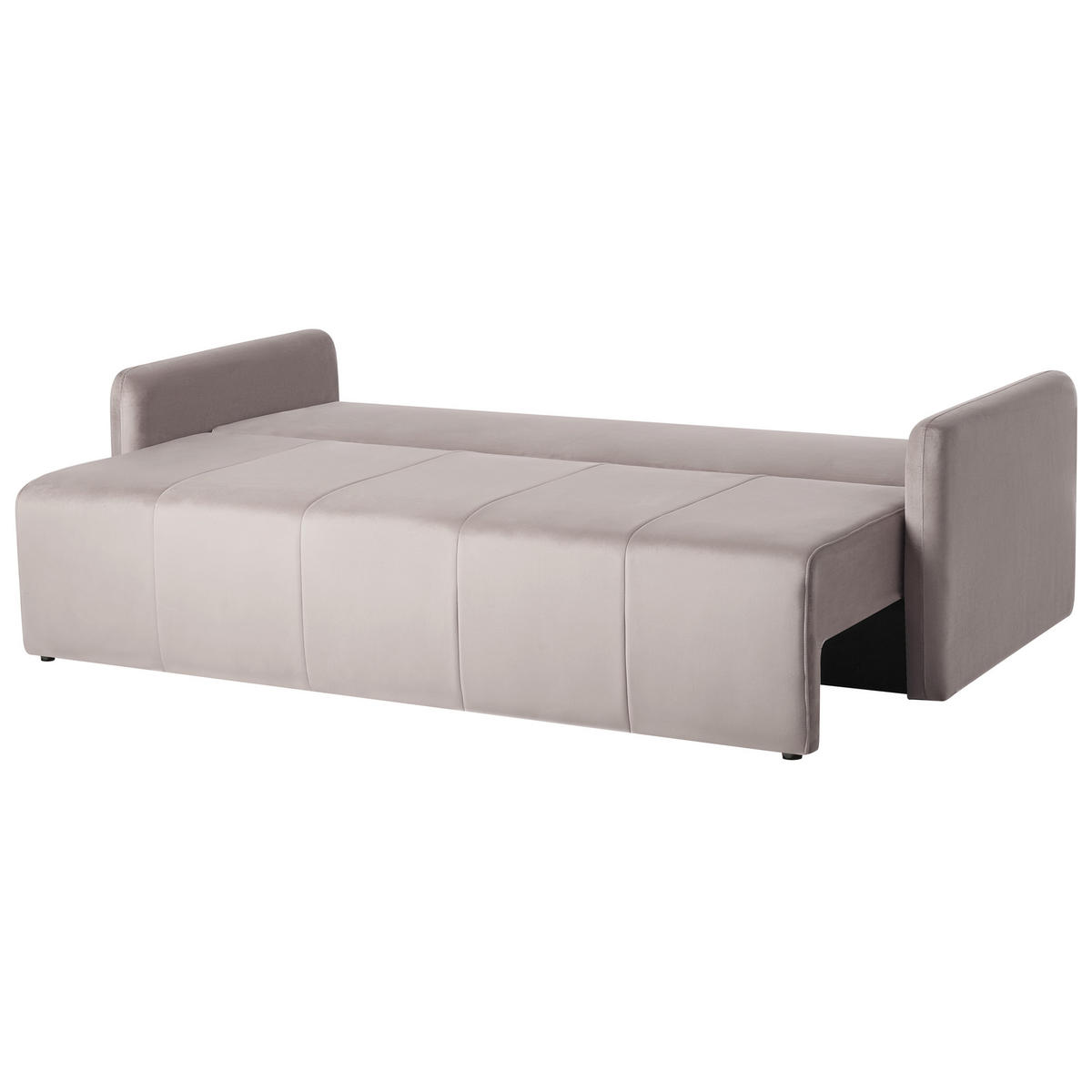 ROZKLÁDACÍ POHOVKA 3-místná Sametová látka Taupe Egge - šedohnědá, textil (220/88/93cm) - Beliani