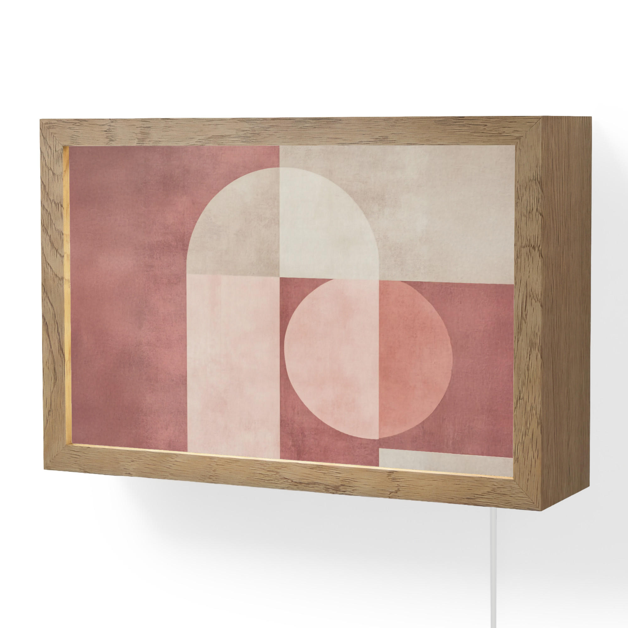 WANDLEUCHTE Figuren - Abstrakt - Rosa 30x20 cm - Altrosa, Holzwerkstoff (30/20/8cm) - OnlyWow