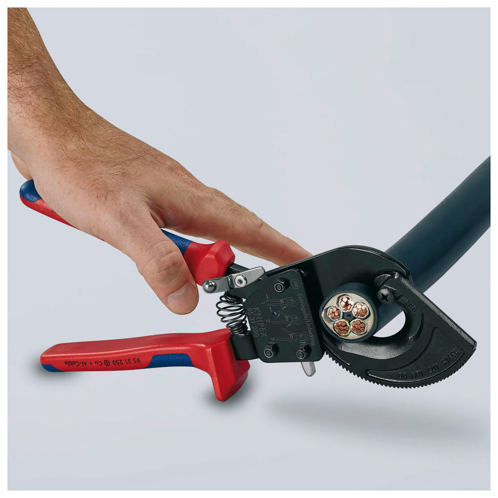 KABELSCHNEIDER Ratschenprinzip, 280 mm - Multicolor, Kunststoff (288/131/34cm) - KNIPEX
