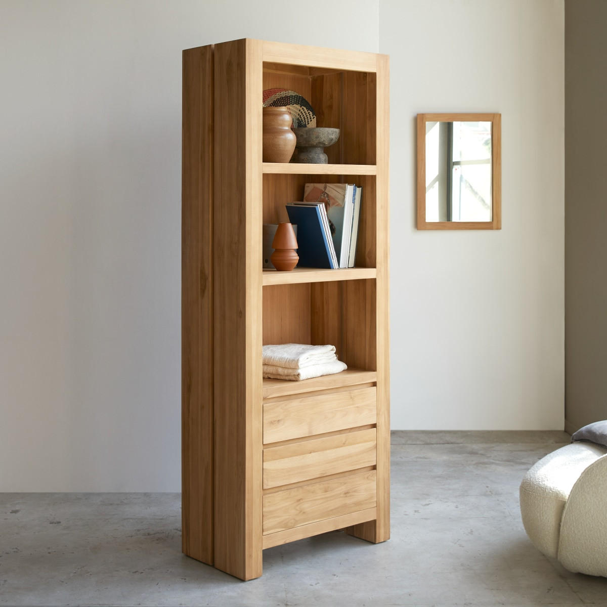 BÜCHERREGAL Eden Natur aus Teak - Naturfarben, Holz (75/200/40cm) - Tikamoon