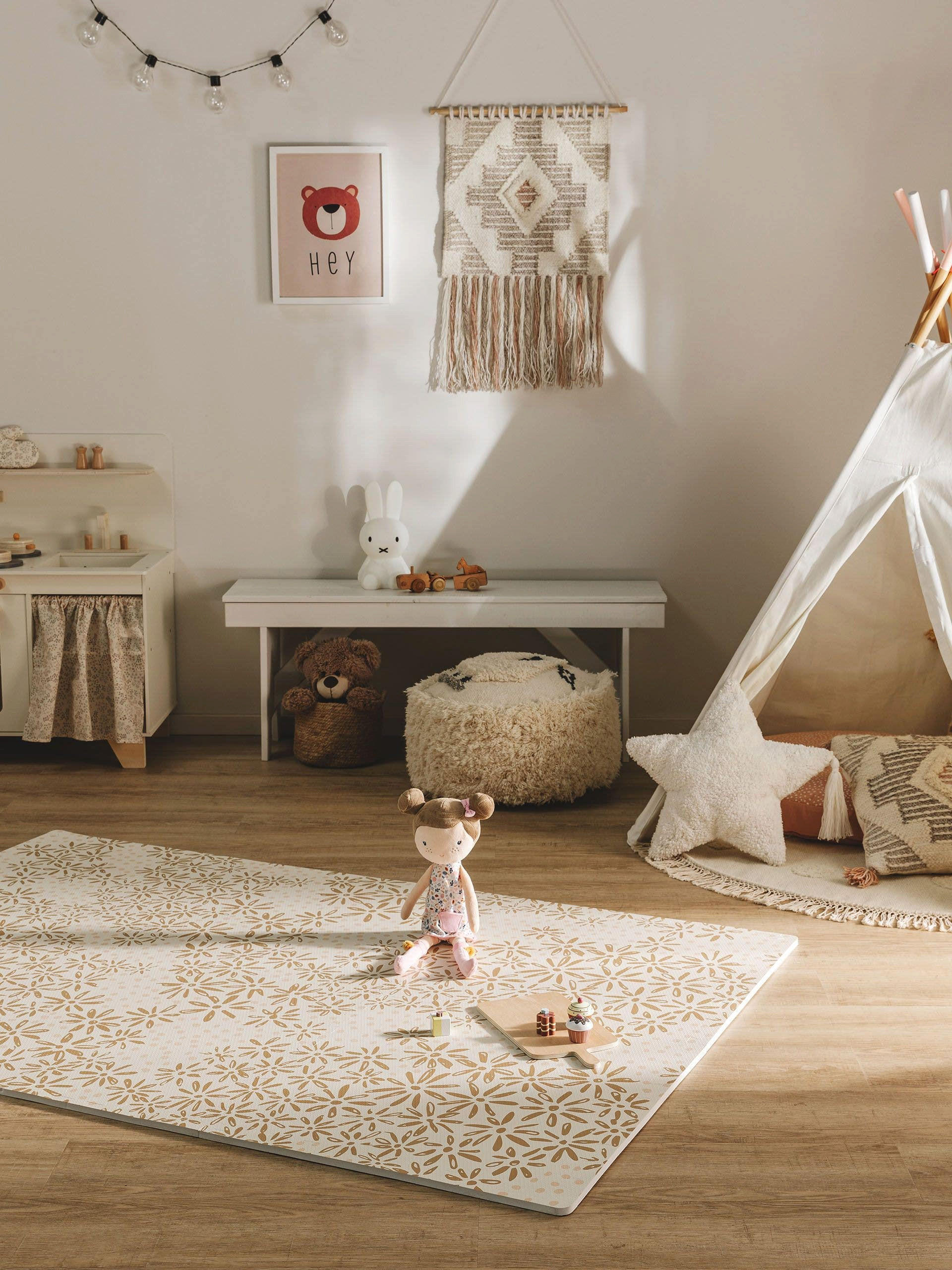SPIELMATTE Daisy Beige 120x180 cm - Beige, Textil (120/180cm) - Lytte