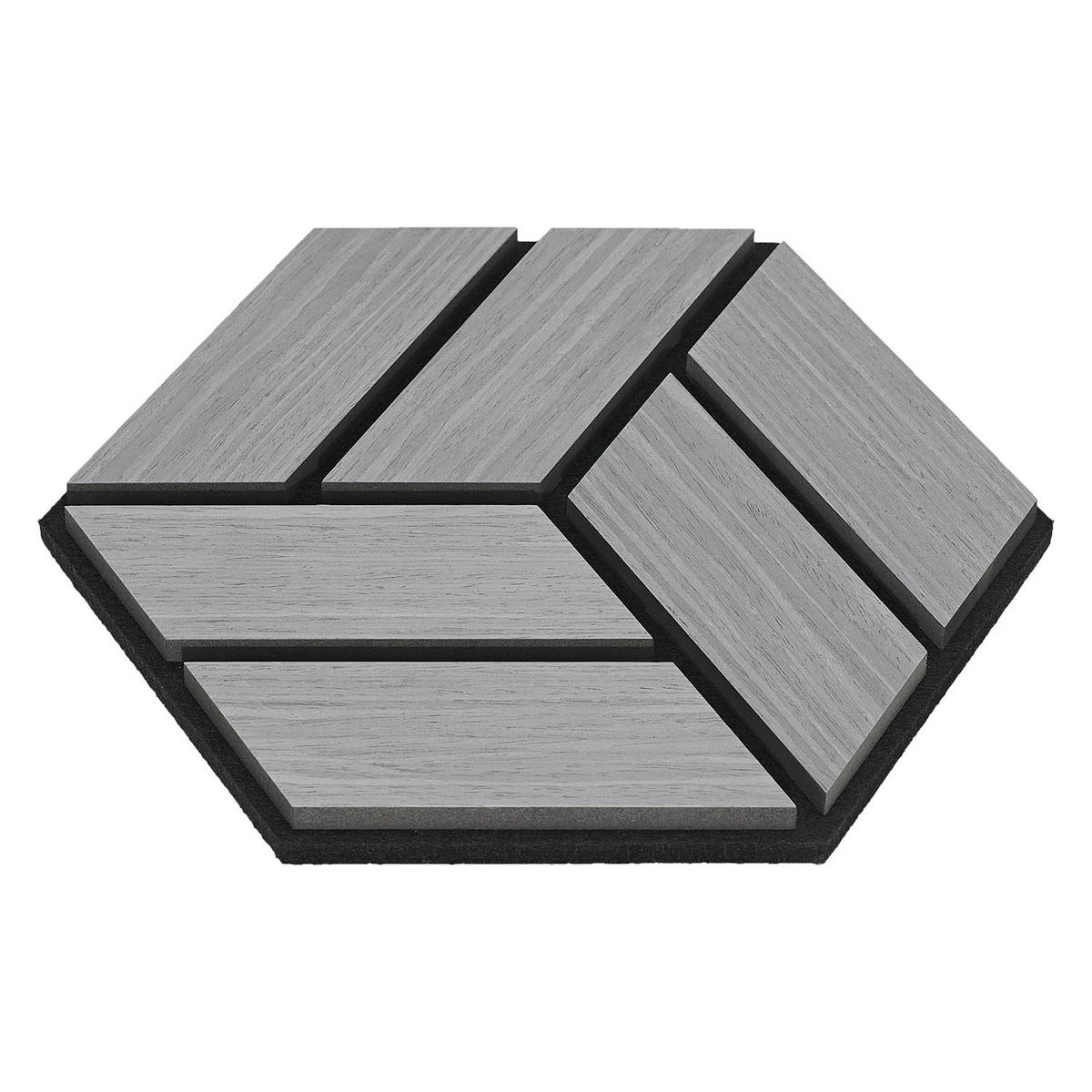 AKUSTIKPANEEL Hexagon Grau 12 Stück - Grau, Holz (30/26/2cm) - Homestyle4u