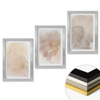 WANDBILDER 3er Set - 20x30 cm Silberner Rahmen - Warme Aquarell-Pastelltexturen - Silberfarben, Kunststoff (20/30cm) - ArtPrintCave