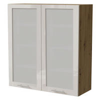 HÄNGESCHRANK Brerra W4S/90 Eiche Artisan / RAL 9001 creme Hochglanz 90 / 32,5 / 96cm - Creme/Eiche Artisan, Holz/Holzwerkstoff (90/96/32.5cm) - Feldmann-Wohnen