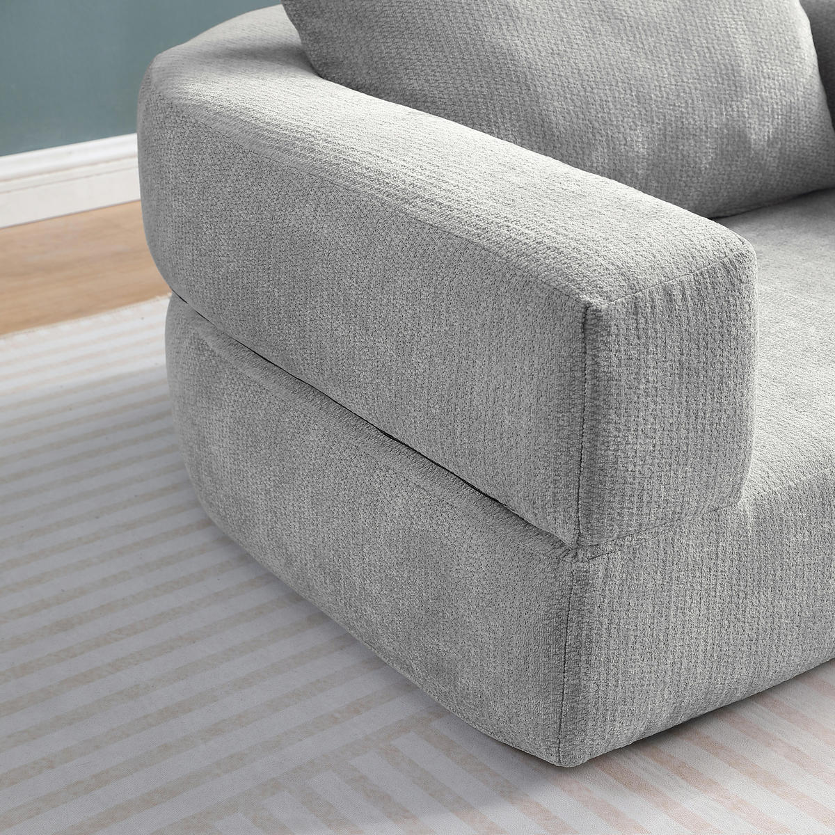 SOFA Chenille Hellgrau - Hellgrau, Textil (101/41/179cm) - WISHDOR