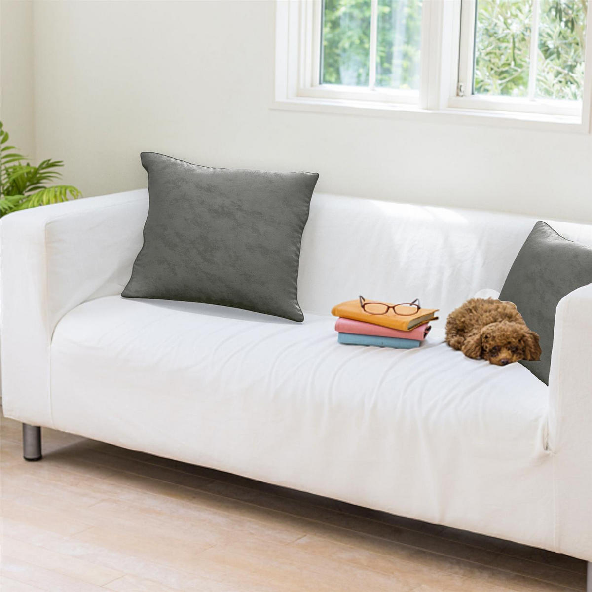 KISSENHÜLLEN-SET (2-tlg.) 40/40 cm (Grau) - Grau, Textil (40/40cm) - Intirilife