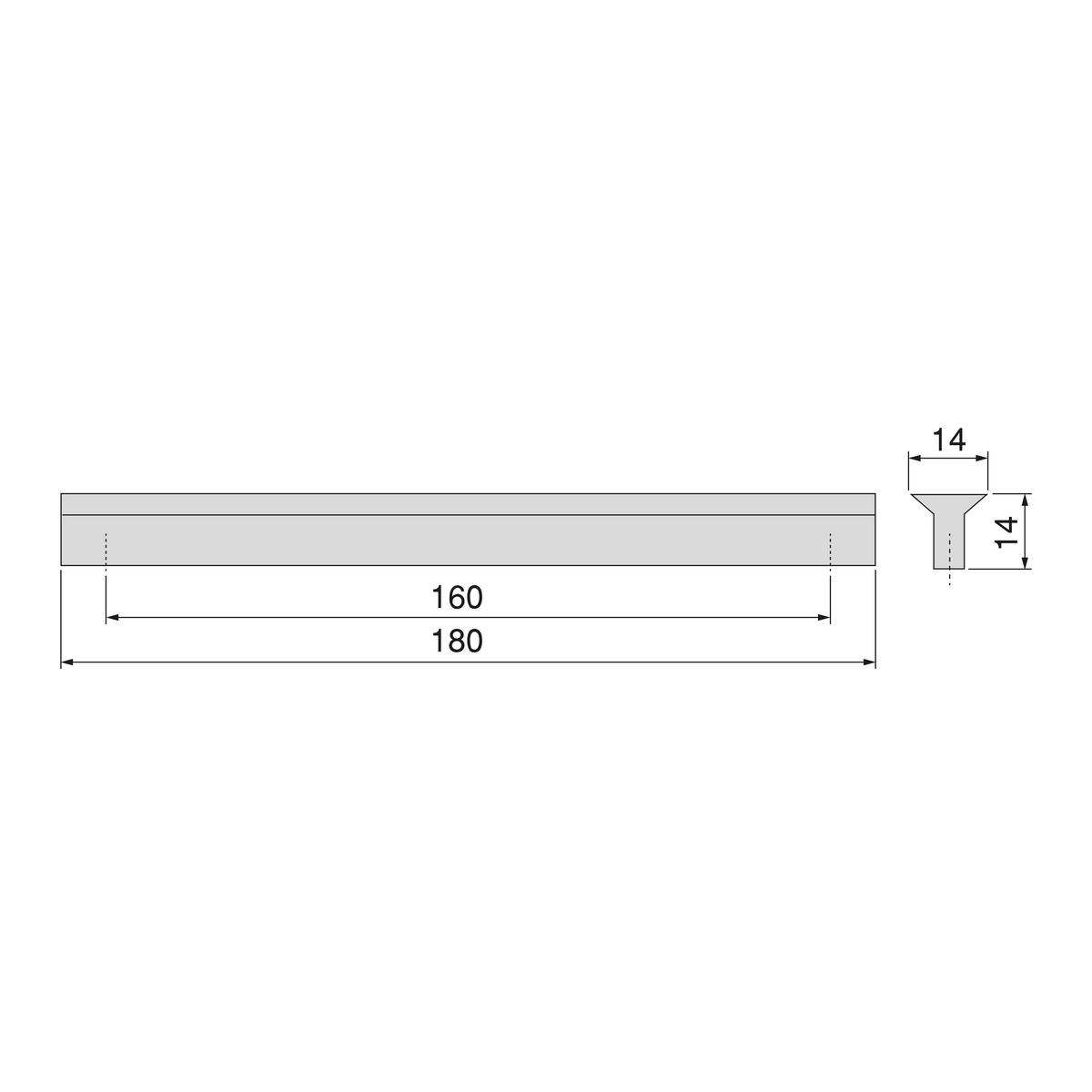 MÖBELGRIFFE Dublin, 160mm Achsenabstand, Aluminium, matt eloxiert 25er-set - Dunkelgrau, Metall (1.4/2/18cm) - EMUCA