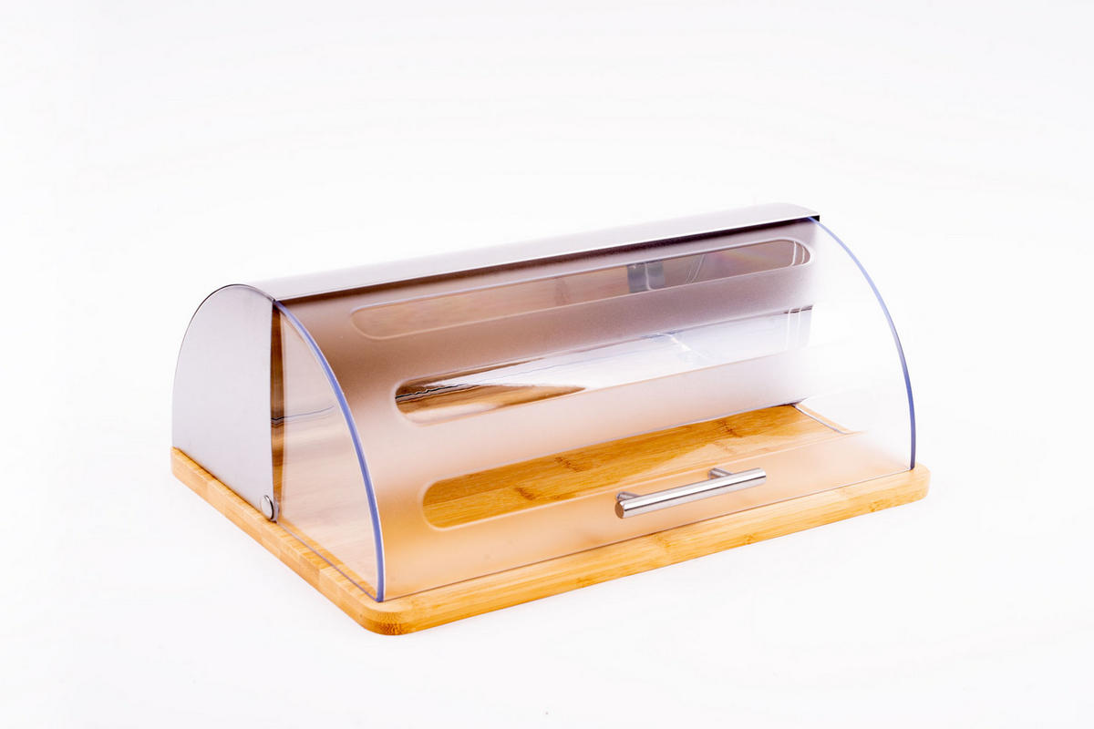 BROTKASTEN aus Bambus und Edelstahl 39/27/15 cm - Beige, Naturmaterialien (27/15/39cm) - 5five Simply Smart