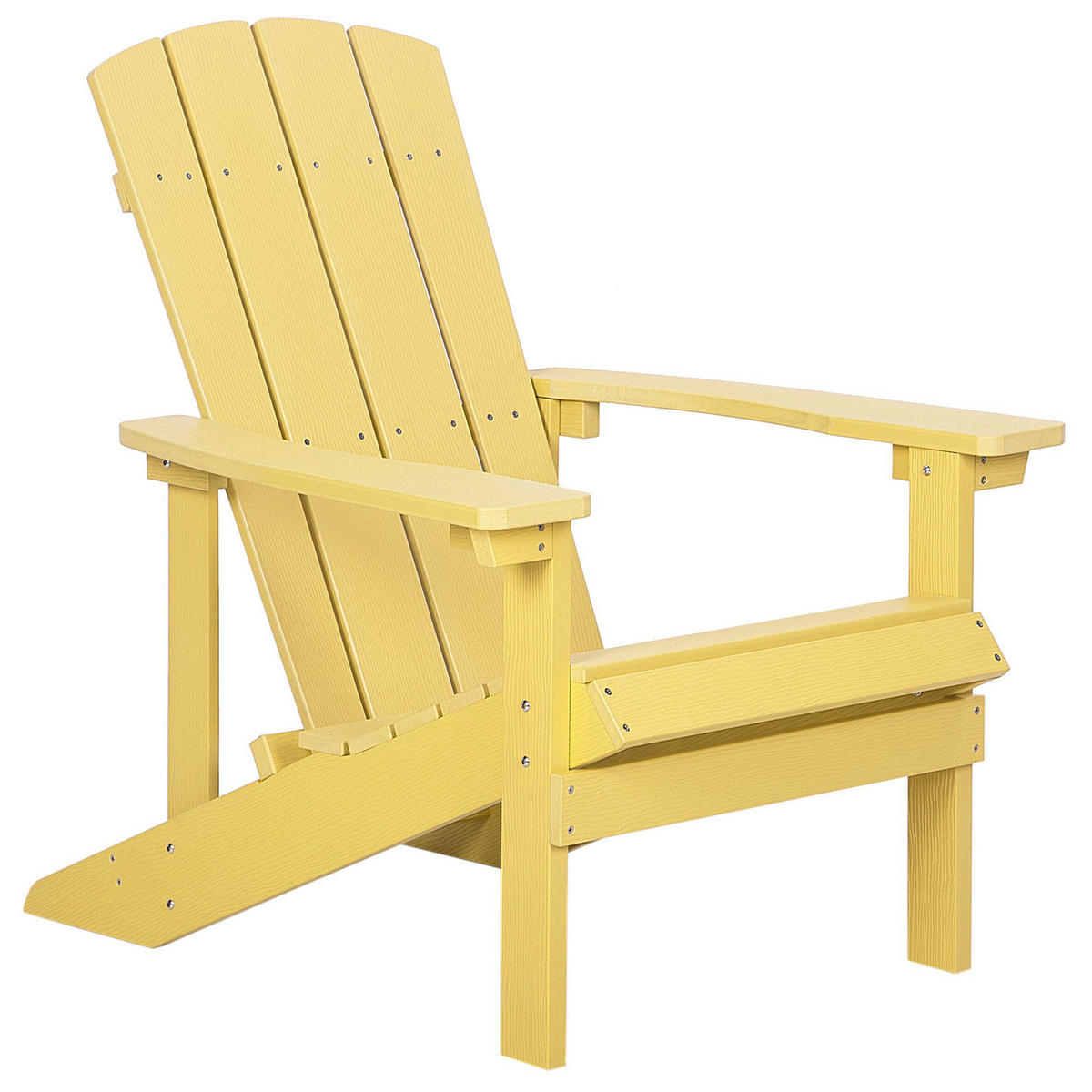 GARTENSTUHL mit Fußhocker Kunstholz gelb Adirondack - Goldfarben, Kunststoff (75/88/88cm) - Beliani