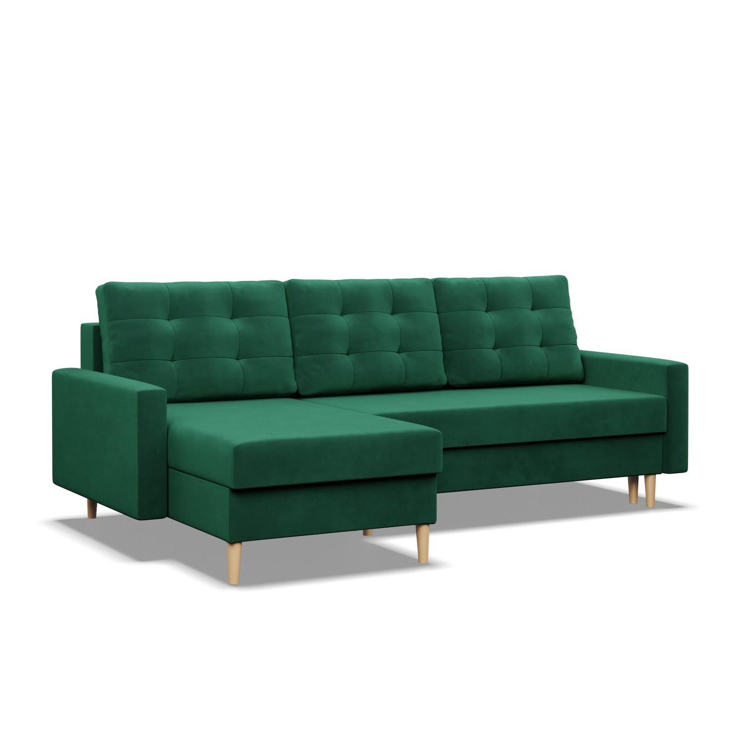 ECKSOFA MIT SCHLAFFUNKTION BLANK, Grün - Grün, Textil (223/140cm) - Mebligo