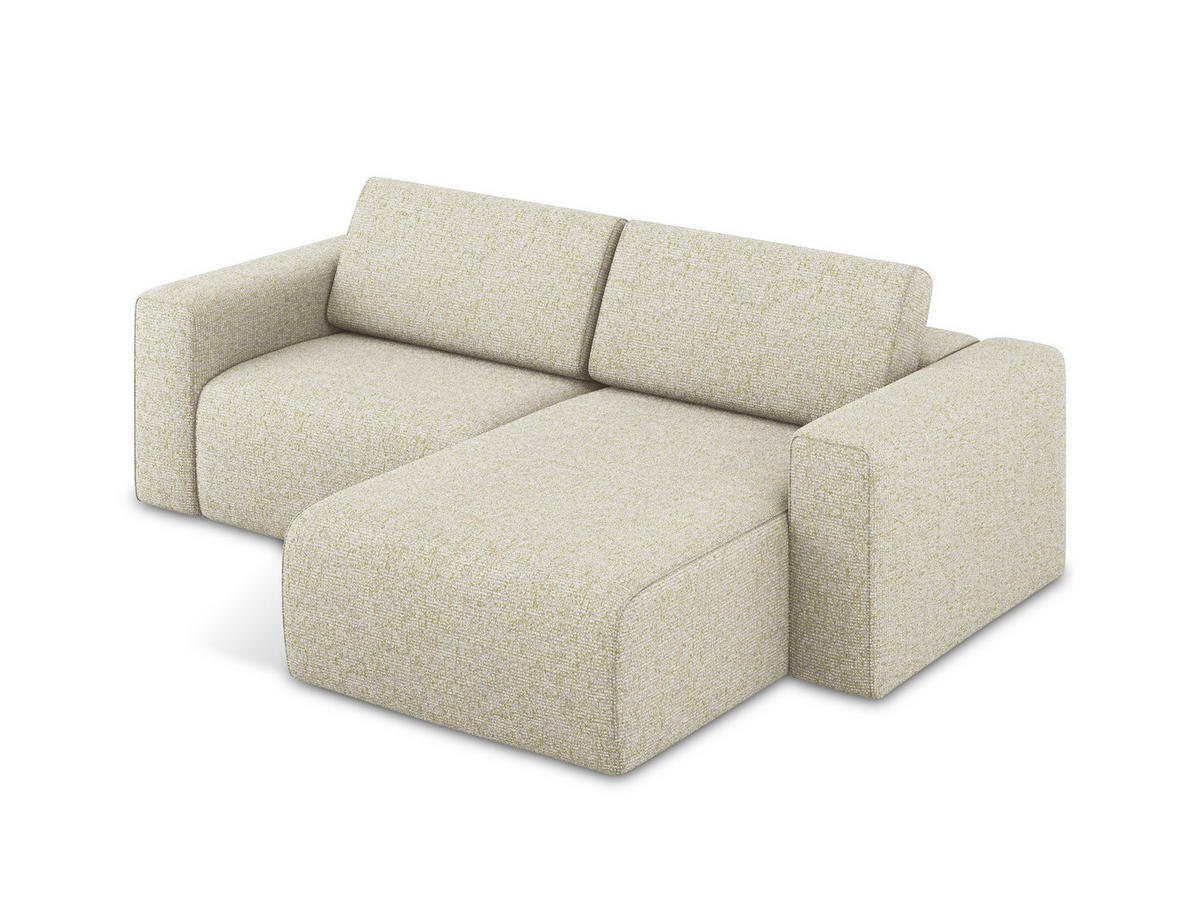 ECKSOFA Rechts Strukturstoff Stoff Beige - Beige/Creme, Kunststoff/Textil (224/167cm) - Makamii