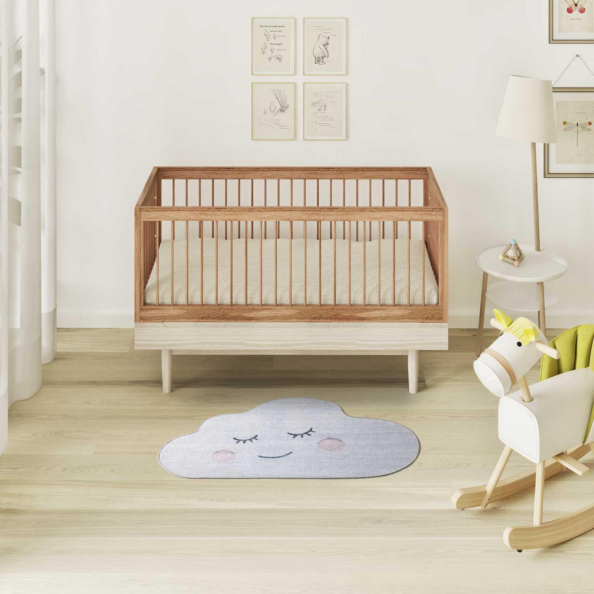 KINDERTEPPICH Waschbar Silber Candy 80/120 cm - Silberfarben, Kunststoff/Textil (80/120cm) - Atticgo