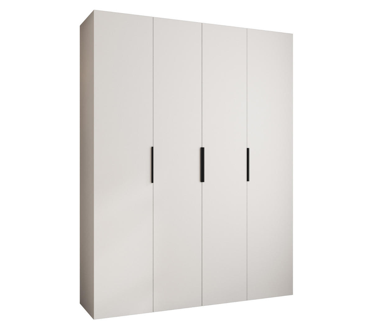 DREHTÜRENSCHRANK 245,5/190/50 4-türig - Schwarz/Weiß, Holz/Metall (190/245.5/50cm) - Abiks Möbel