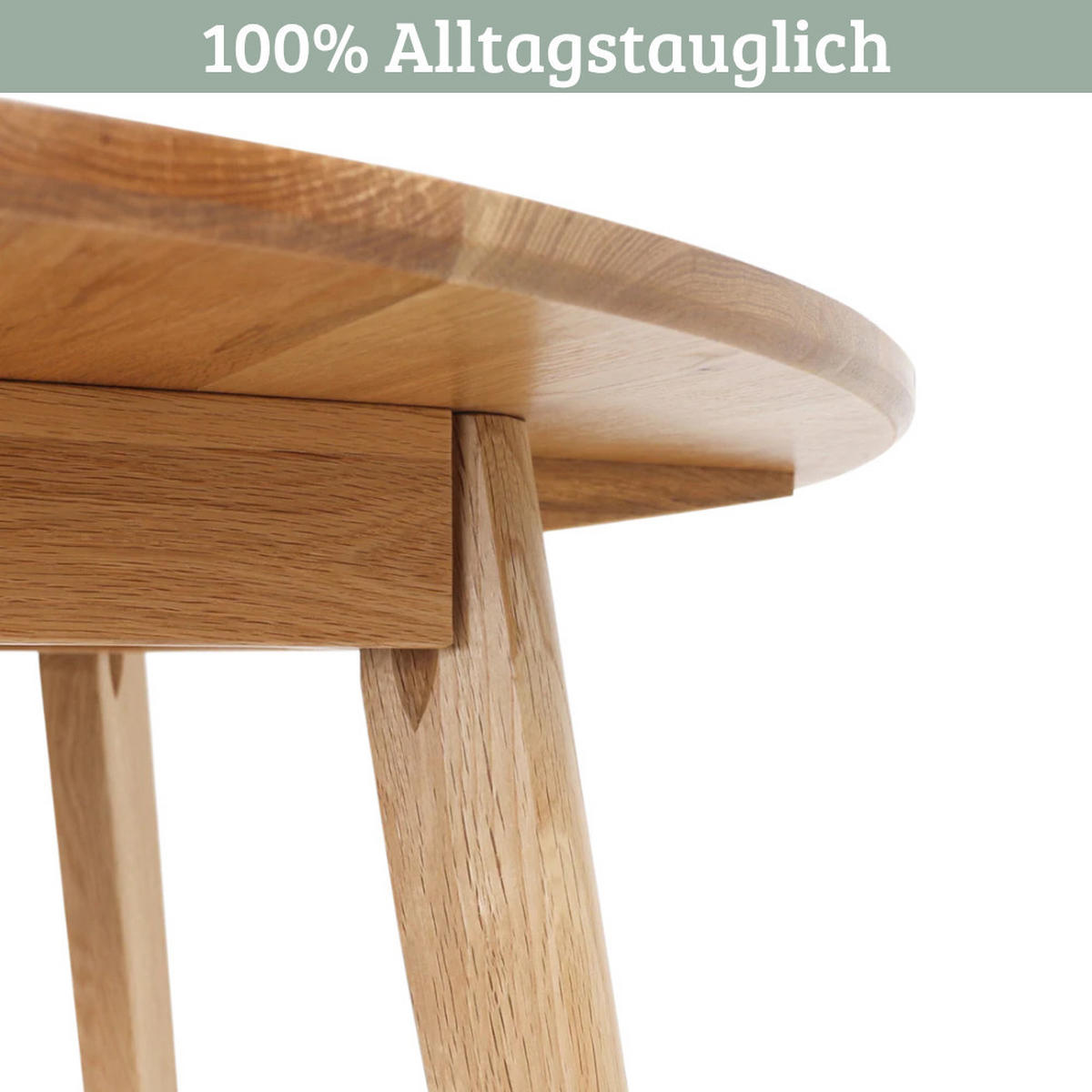 ESSTISCH rund Holz EGGI 115 cm Eichenholz Massiv Braun - Braun, Holz (115/115/76cm) - DELUKE