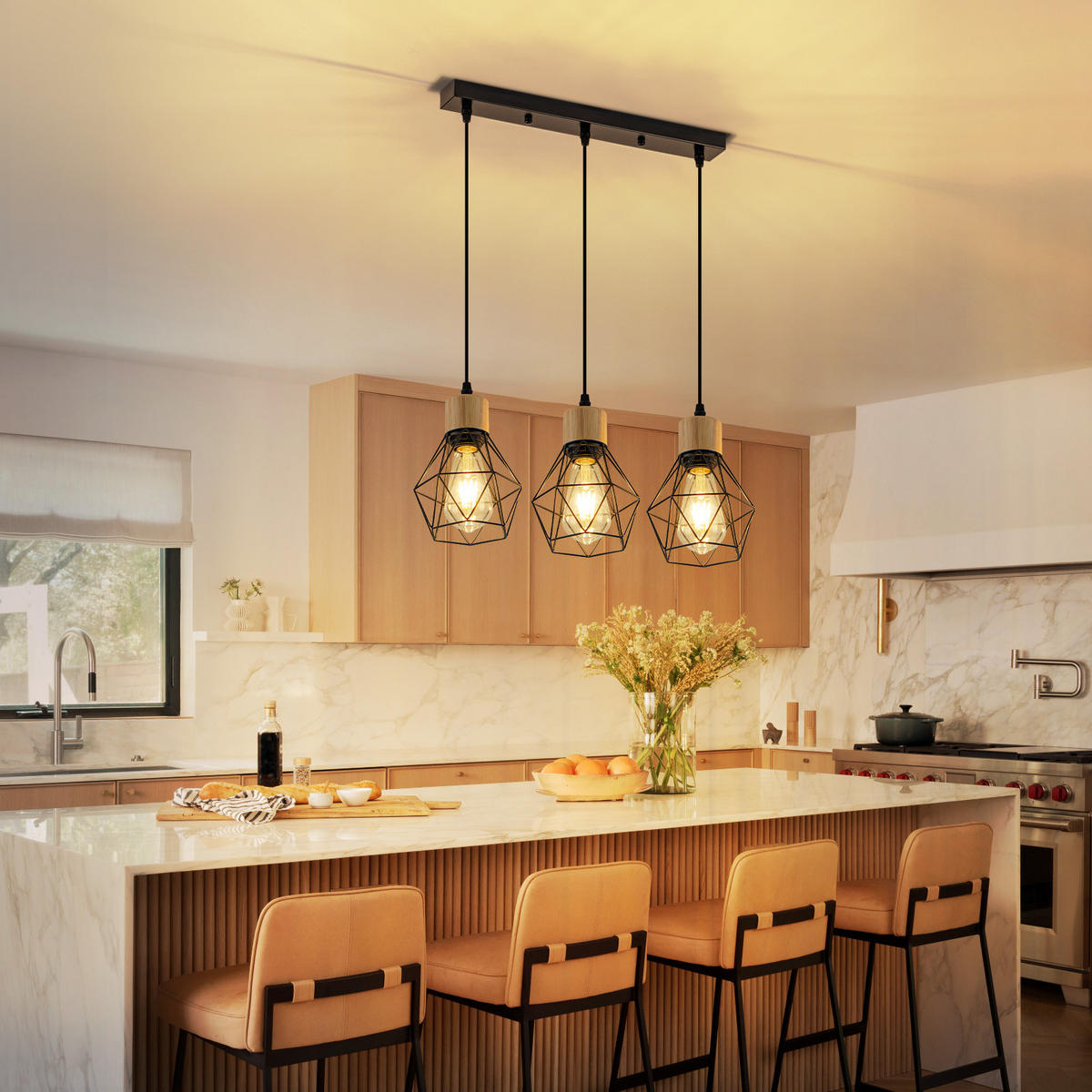 PENDELLEUCHTE Everett 43/15/146 cm - Schwarz, Metall (43/15/146cm) - ZMH