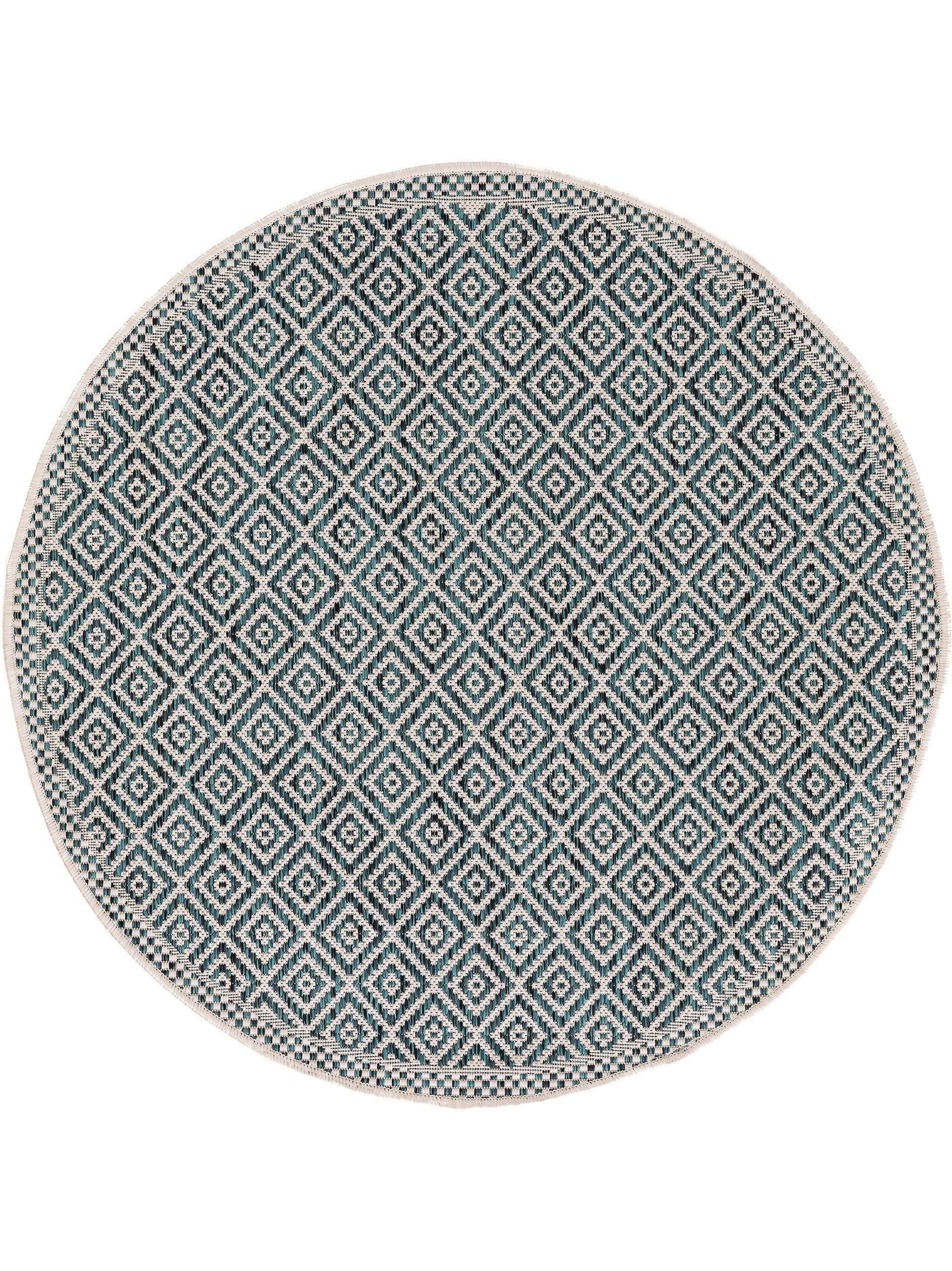 OUTDOORTEPPICH rund Cleo Blau ø 120 cm rund - Blau, Textil (120/120cm) - benuta Nest