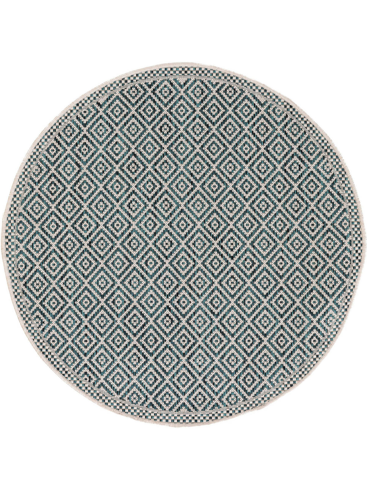 OUTDOORTEPPICH rund Cleo Blau ø 120 cm rund - Blau, Textil (120/120cm) - benuta Nest
