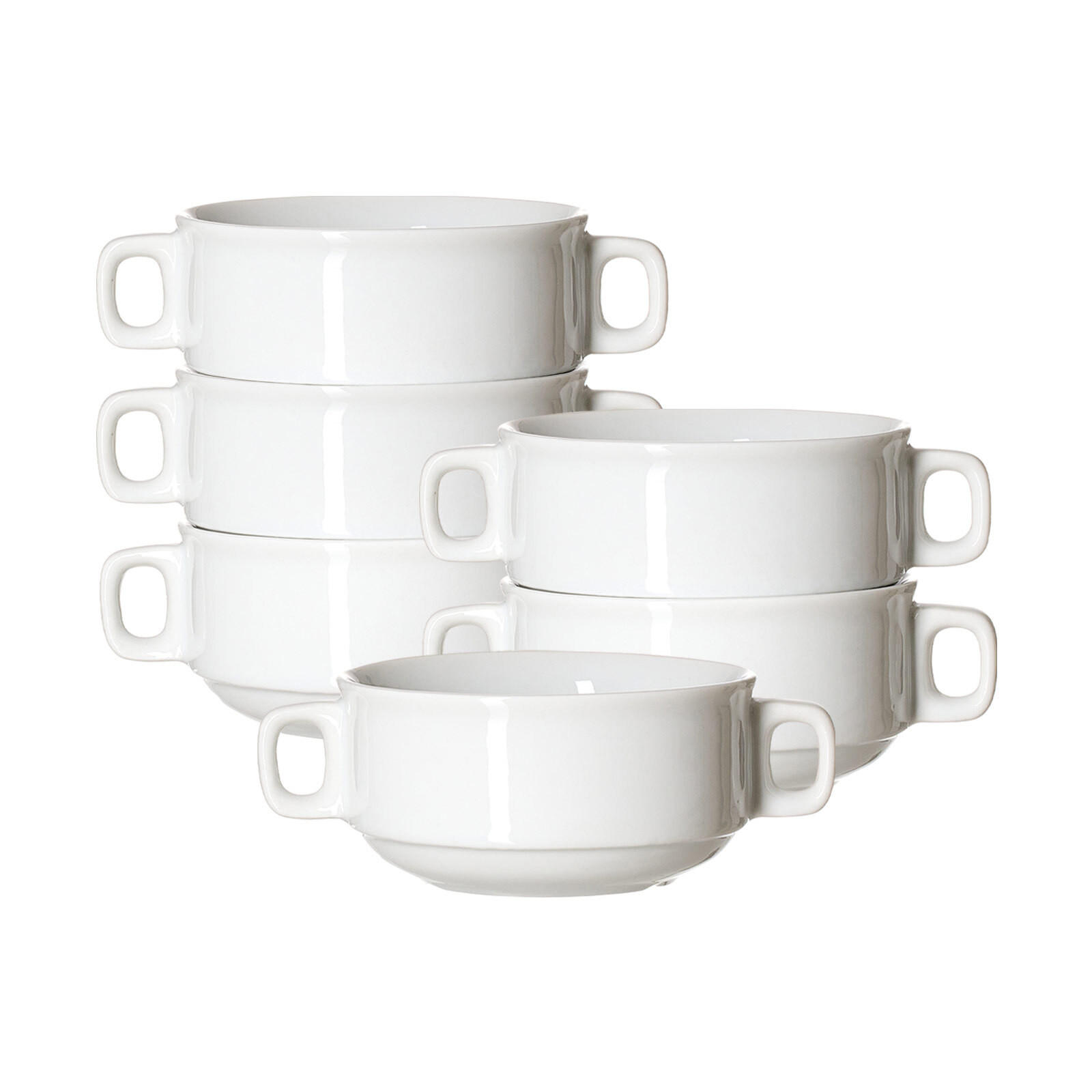 SUPPENTASSEN Bianco weiß 245 ml 6er Set - Weiß, Keramik (245L) - Ritzenhoff Breker
