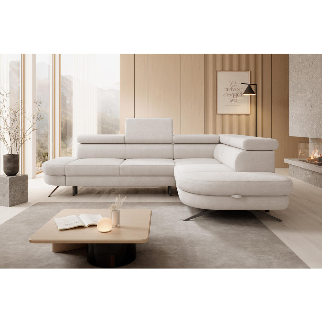 Thumbnail - DomoHome Ecksofa, Beige, Textil, Rechteckig, 276x218 cm, Wohnzimmer, Sofas & Couches, Wohnlandschaften, Ecksofas