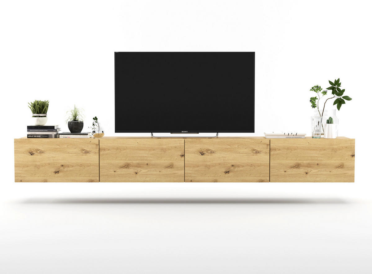TV-LOWBOARD 2-er Set Enjoy Eiche Artisan Matt 120 cm - Eiche Artisan, Holzwerkstoff (240/30/35cm) - Meble Lindner