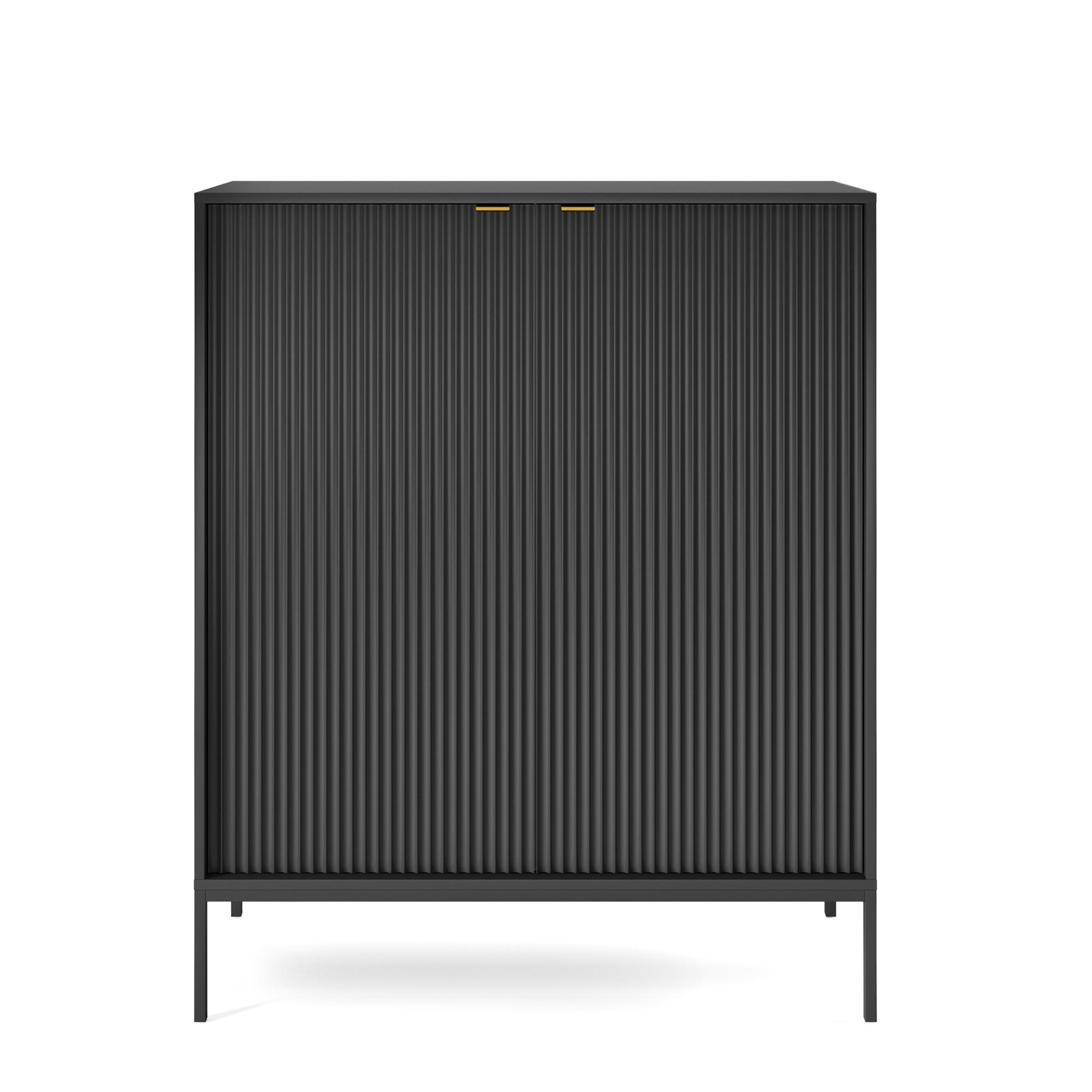 HIGHBOARD Vellore Schwarz 104 cm - Goldfarben/Schwarz, Holzwerkstoff/Metall (104/125/39cm) - Selsey