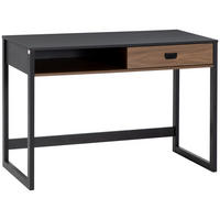 BÜROTISCH Walnuss und Schwarz 1 Stück - Multicolor, Holzwerkstoff (107/60/76cm) - GiPP