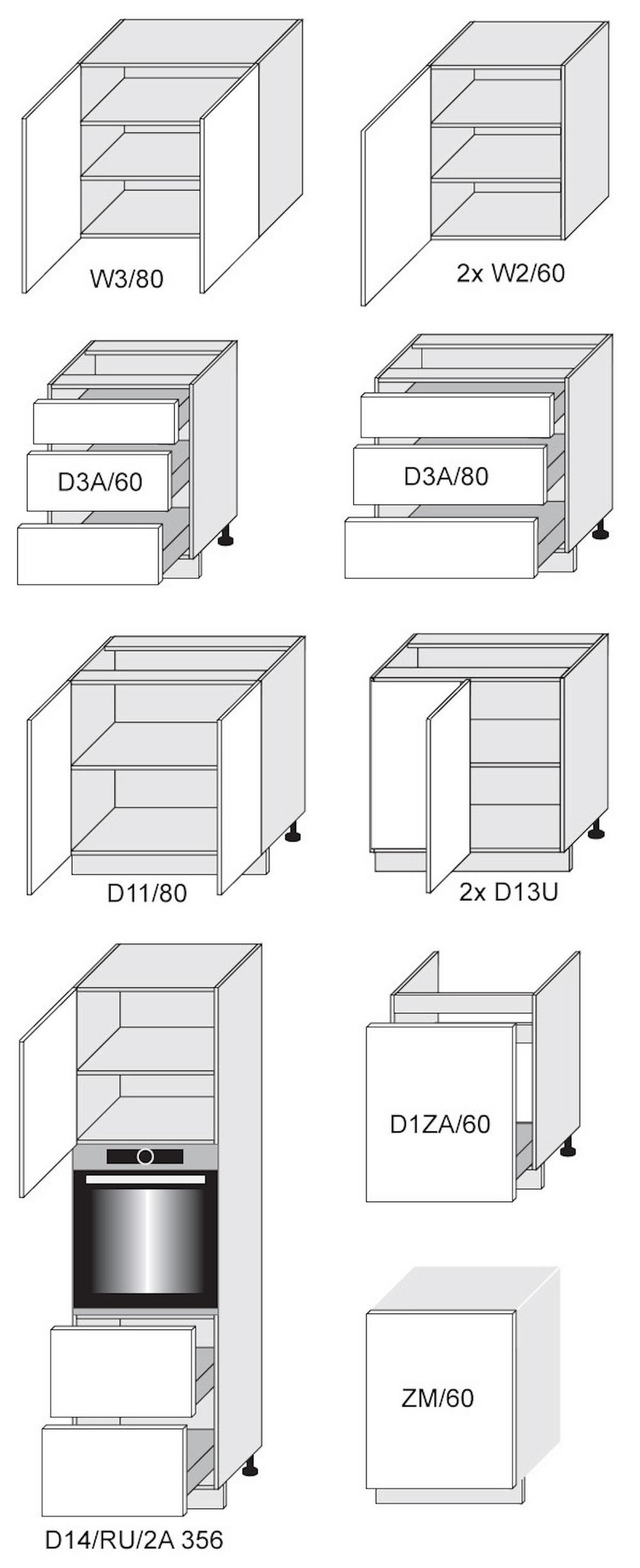 WINKELKÜCHE Essen grau / grau & weiß hochglanz 11-teilig - Weiß/Grau, Holzwerkstoff/Metall (320/207/290cm) - Feldmann-Wohnen