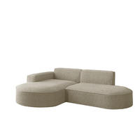 ECKSOFA Designer L-Form MODENA STUDIO Stoff Loop Beige Links - Beige, Holz (165/236cm) - Kaiser Möbel