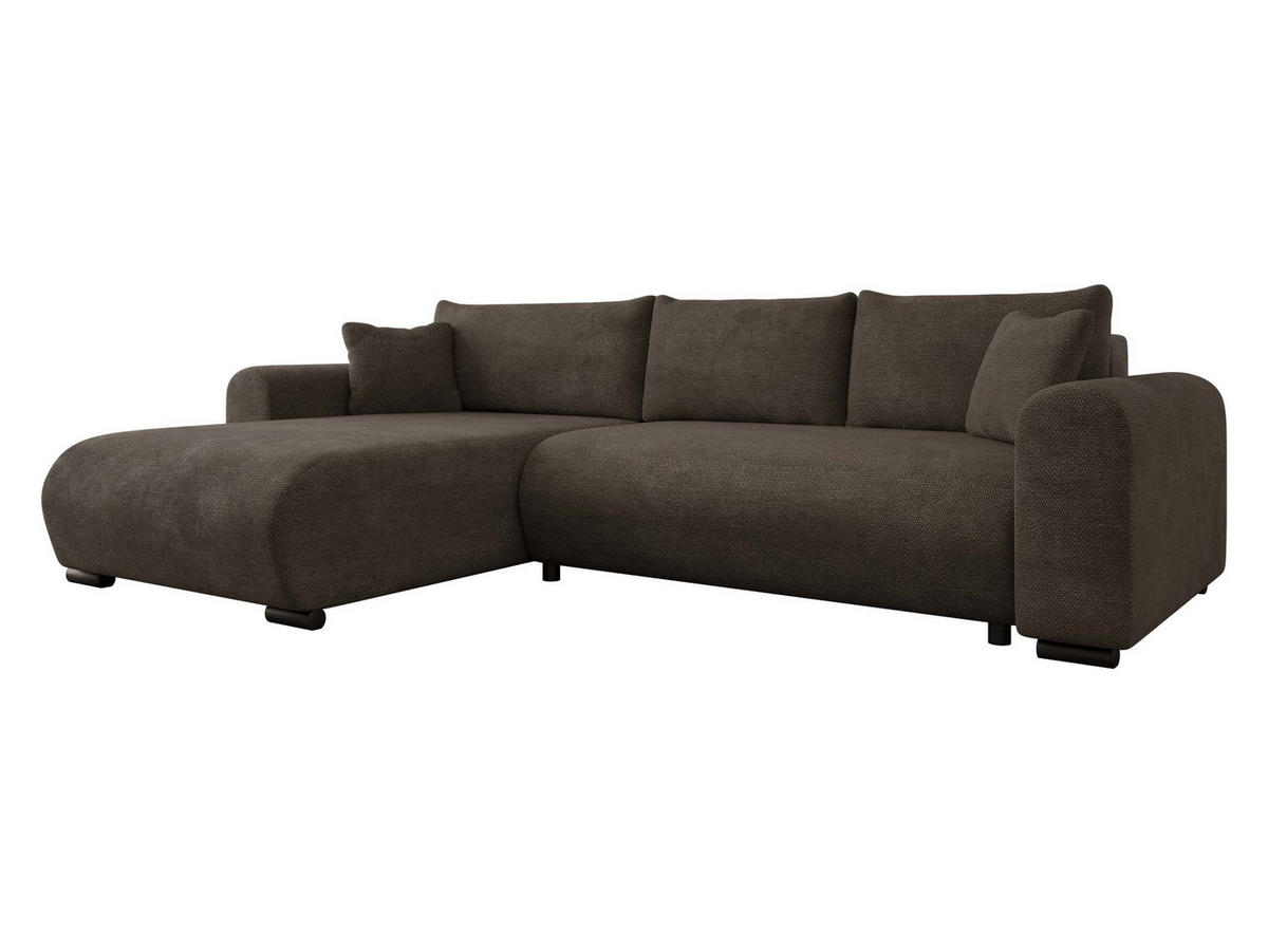 ECKSOFA Merkos - Wengefarben/Schwarz, Holz/Textil (285/188cm) - MIRJAN24