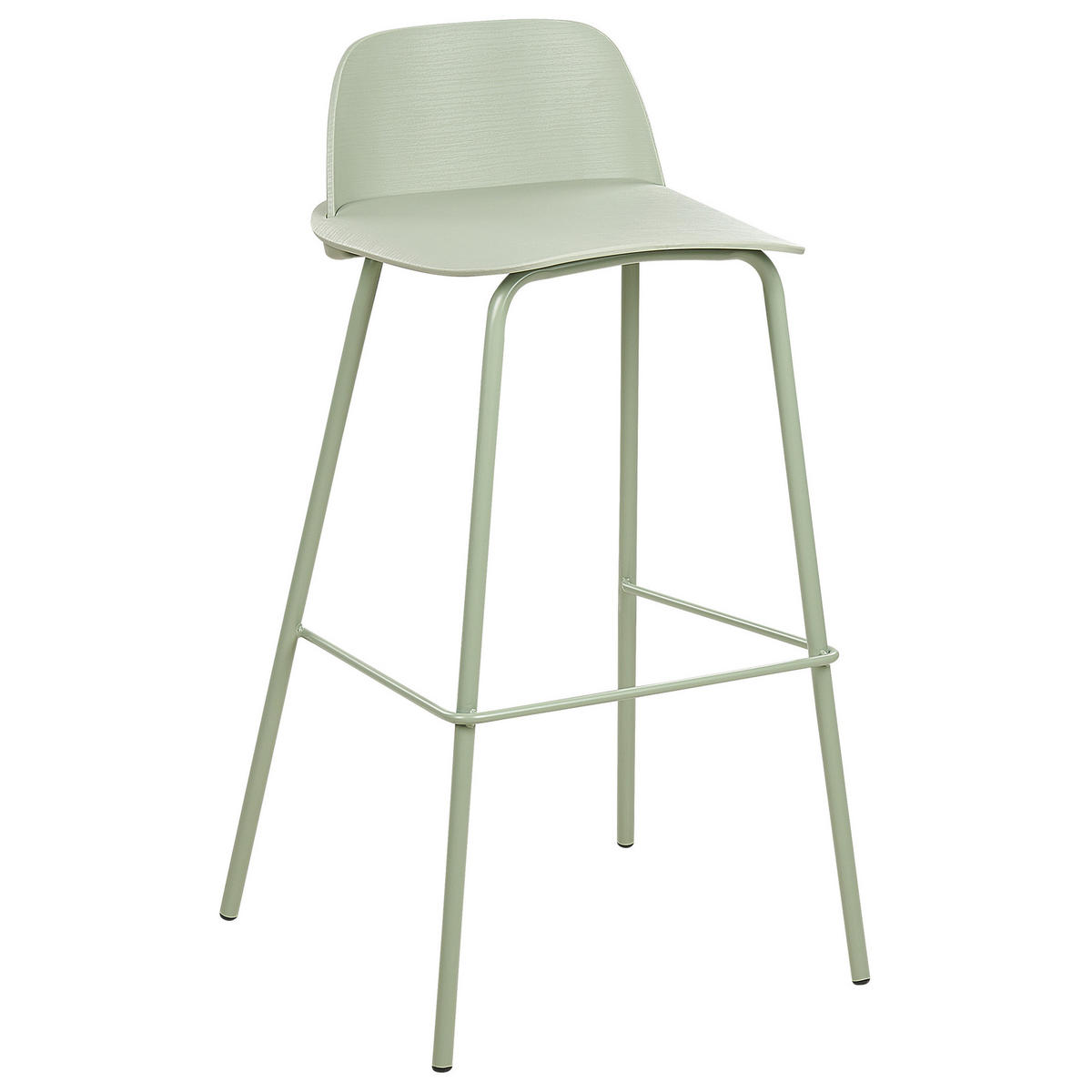 BARHOCKER 4er-Set Kunststoff Grün Mora - Grün, Kunststoff/Metall (48/90/35cm) - Beliani
