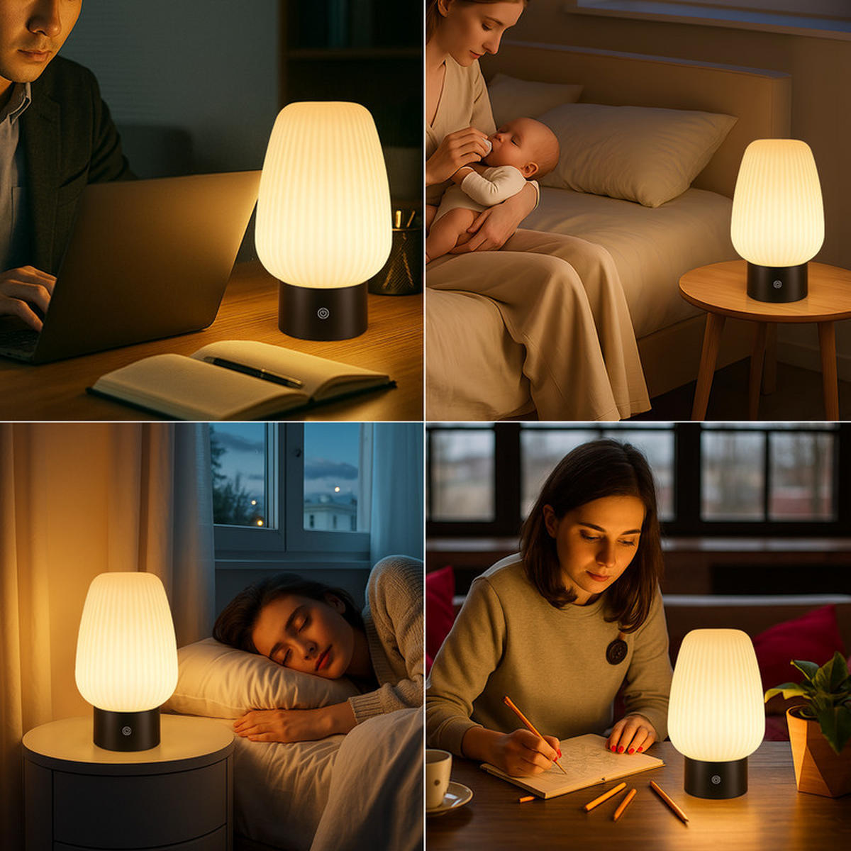 LED-TISCHLEUCHTE BUCKLEY Ⅲ 21/13/9 cm - Weiß, Glas (21/13/9cm) - Nettlife