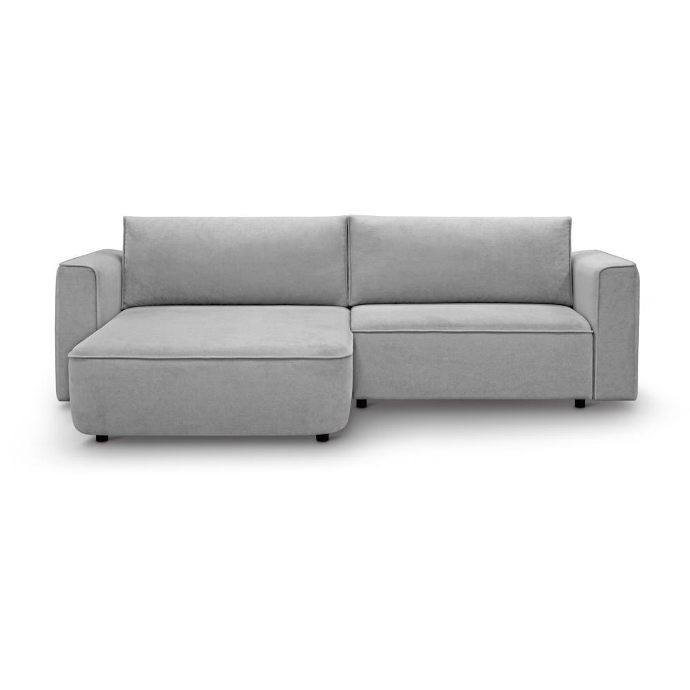 ECKSCHLAFSOFA Carlos hellgrau - Hellgrau/Schwarz, Kunststoff/Textil (265/170cm) - Beautysofa